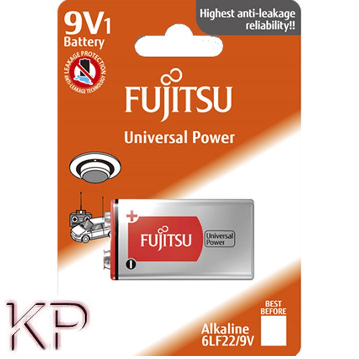 1 Pin 9V Fujitsu 6LF22 1B FU-W-G_SIZE ALKALINE BATTERY