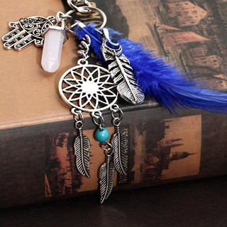Móc chìa khoá hình Dreamcatcher bằng hợp kim mạ bạc dài 16cm phong cách Bohemia đáng yêu cho nữ