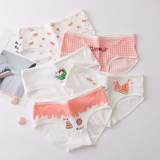 Quần lót dưa hấu cotton nữ cao cấp dễ thương đáng yêu QLU15