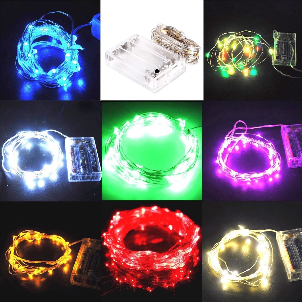 Dây Đèn Led 20 / 30 Bóng 2 / 3M Sử Dụng Pin Trang Trí Giáng Sinh
