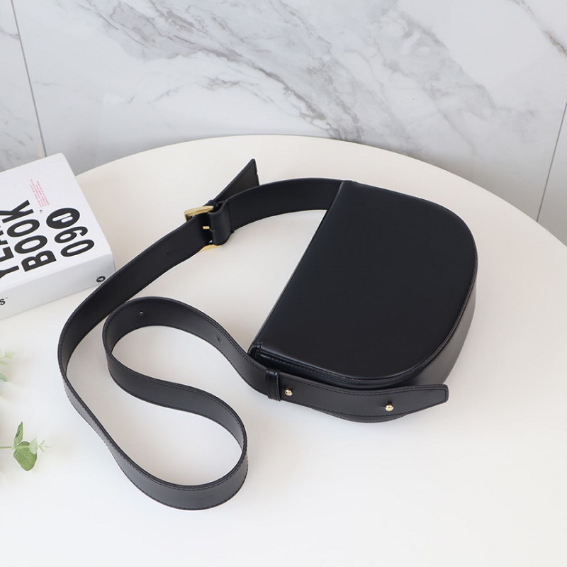 Túi đeo chéo IELGY hình bán nguyệt với dây bản rộng phong cách thanh lịch dành cho nữ