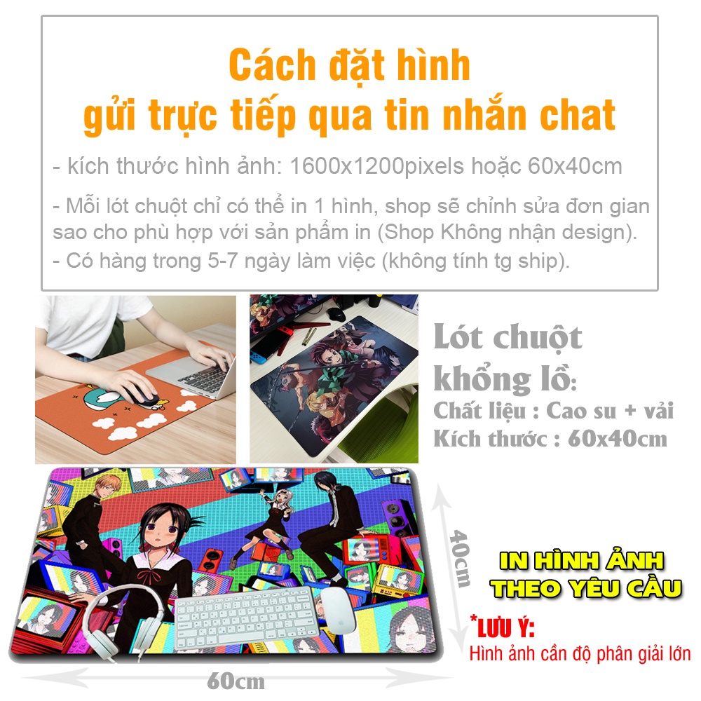 {Mouse pad cỡ lớn} Lót chuột máy tính Games Genshin Impact chất liệu cao su để trên bàn di chuột kích thước 60x40cm