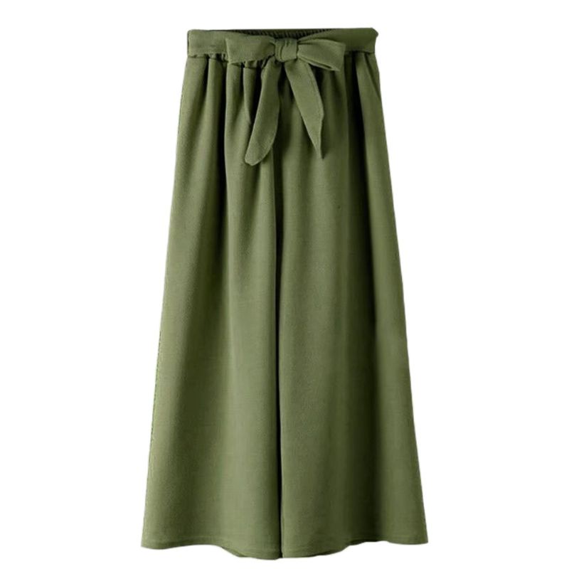 Quần Baggy Dài Dáng Rộng Suông Lưng Cao Co Giãn Màu Trơn Thời Trang Mùa Hè Cho Nữ