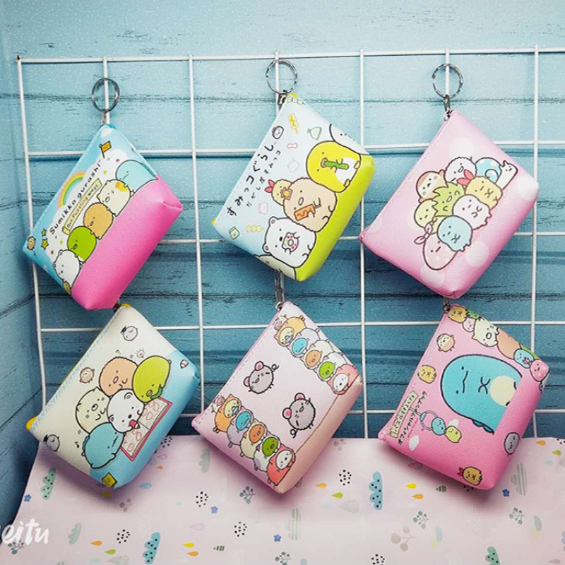 Ví Đựng Tiền Xu Mini In Hình Hoạt Hình Dễ Thương Đơn Giản Có Khóa Kéo Phong Cách Hàn Quốc
