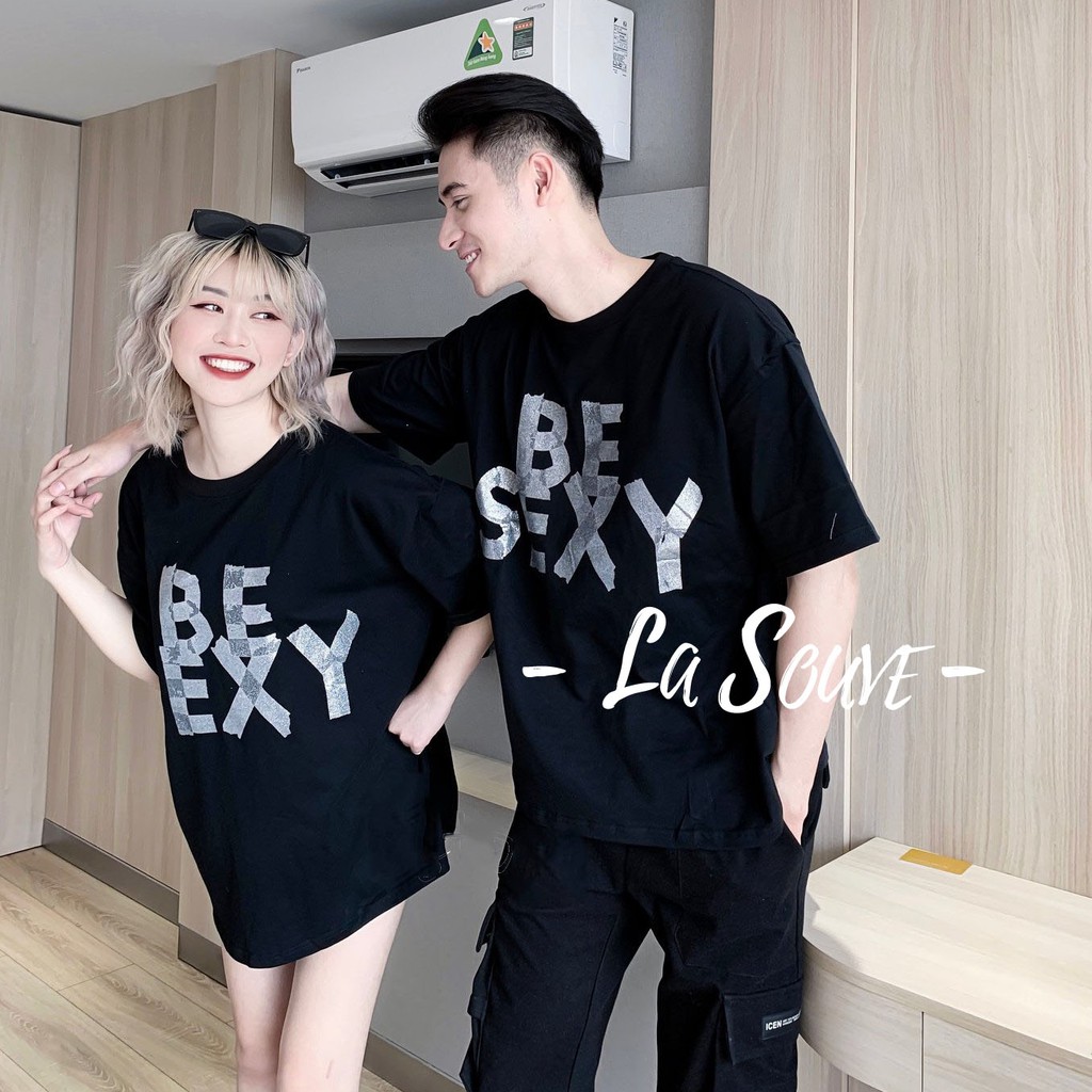 Áo thun tay lỡ nam nữ Unisex LA SOAVE màu đen in chữ sau form rộng dáng Ulzzang cho cặp đôi đang yêu - Trendy 2021