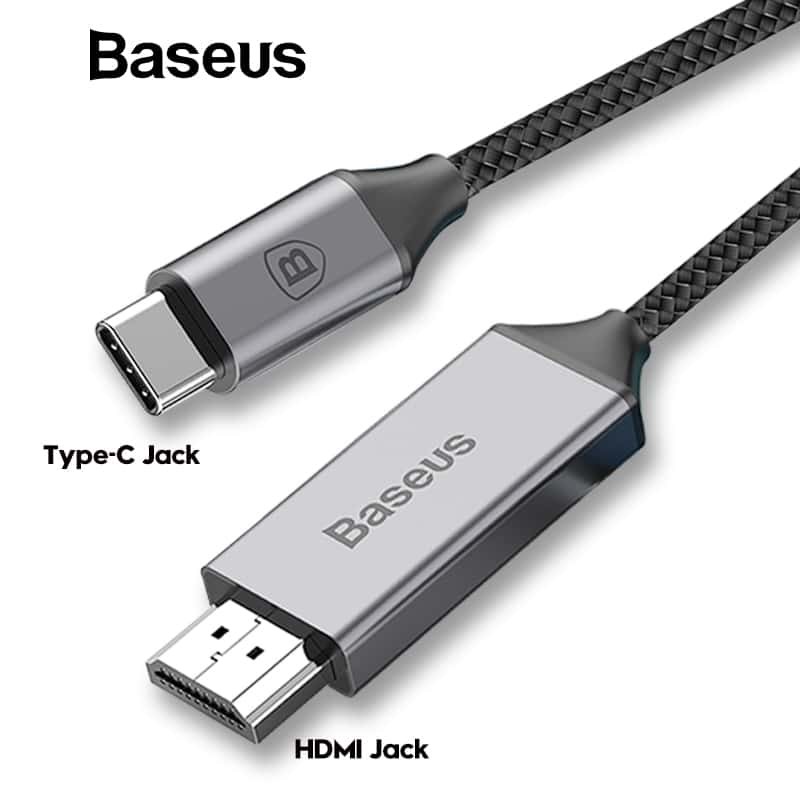 Cáp HDMI Baseus C- Video Pro xuất hình ảnh cổng C sang HDMI 4K 60Hz,Sạc PD 60W dài 180cm cho điện thoại,iPad Pro, Laptop