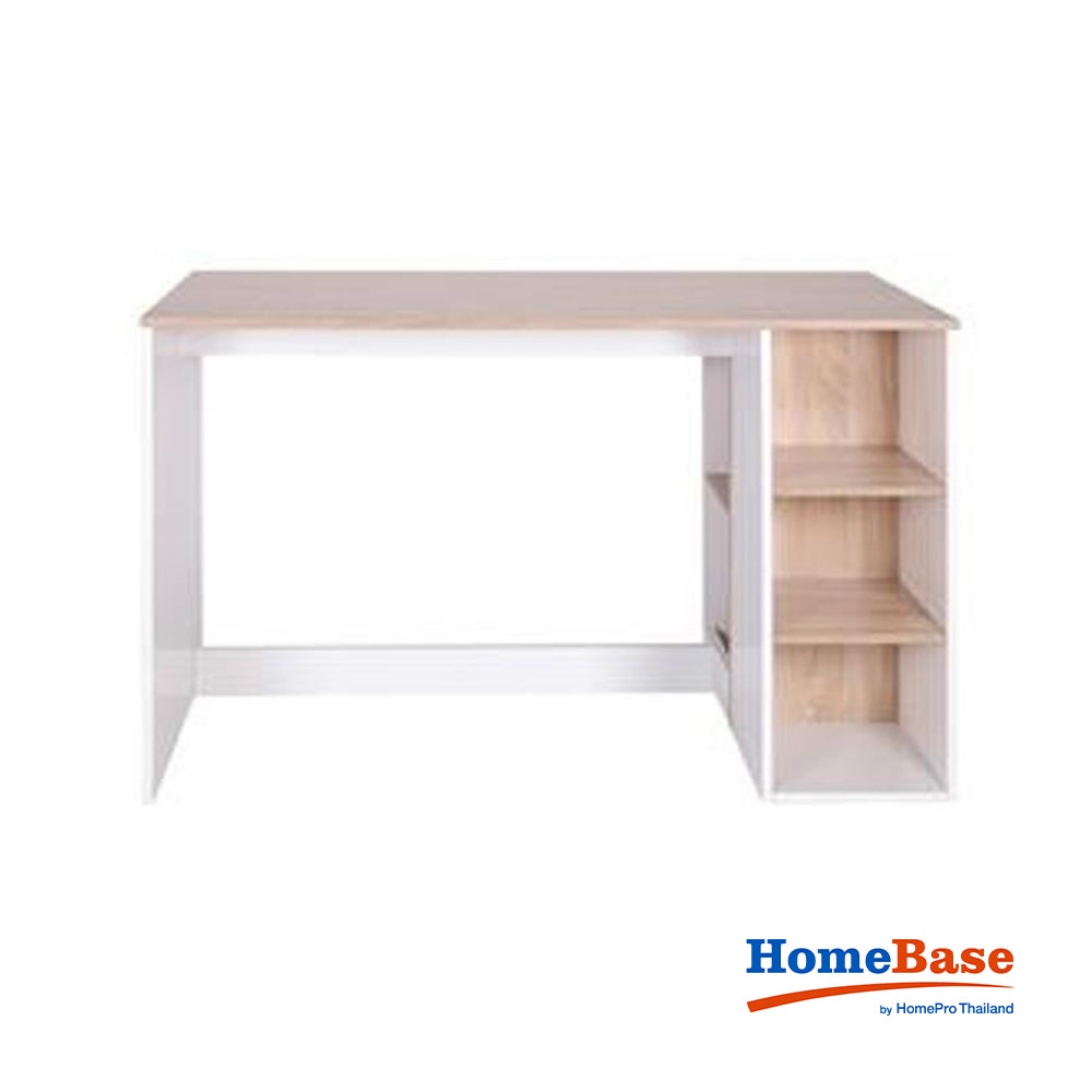 HomeBase FURDINI Bàn học bàn làm việc bằng gỗ 4 ngăn tủ bằng gỗ ép D120xR60xC75cm màu trắng