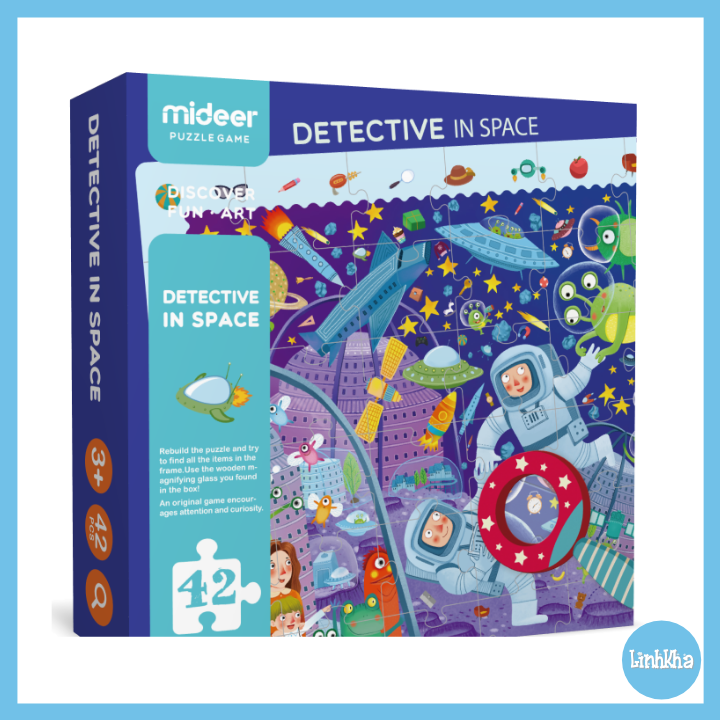 Đồ Chơi Ghép Hình Kèm Kính Lúp Cho Bé Nhập Vai Thám Tử Không Gian MD3007 - Mideer Puzzle - Detective In Space