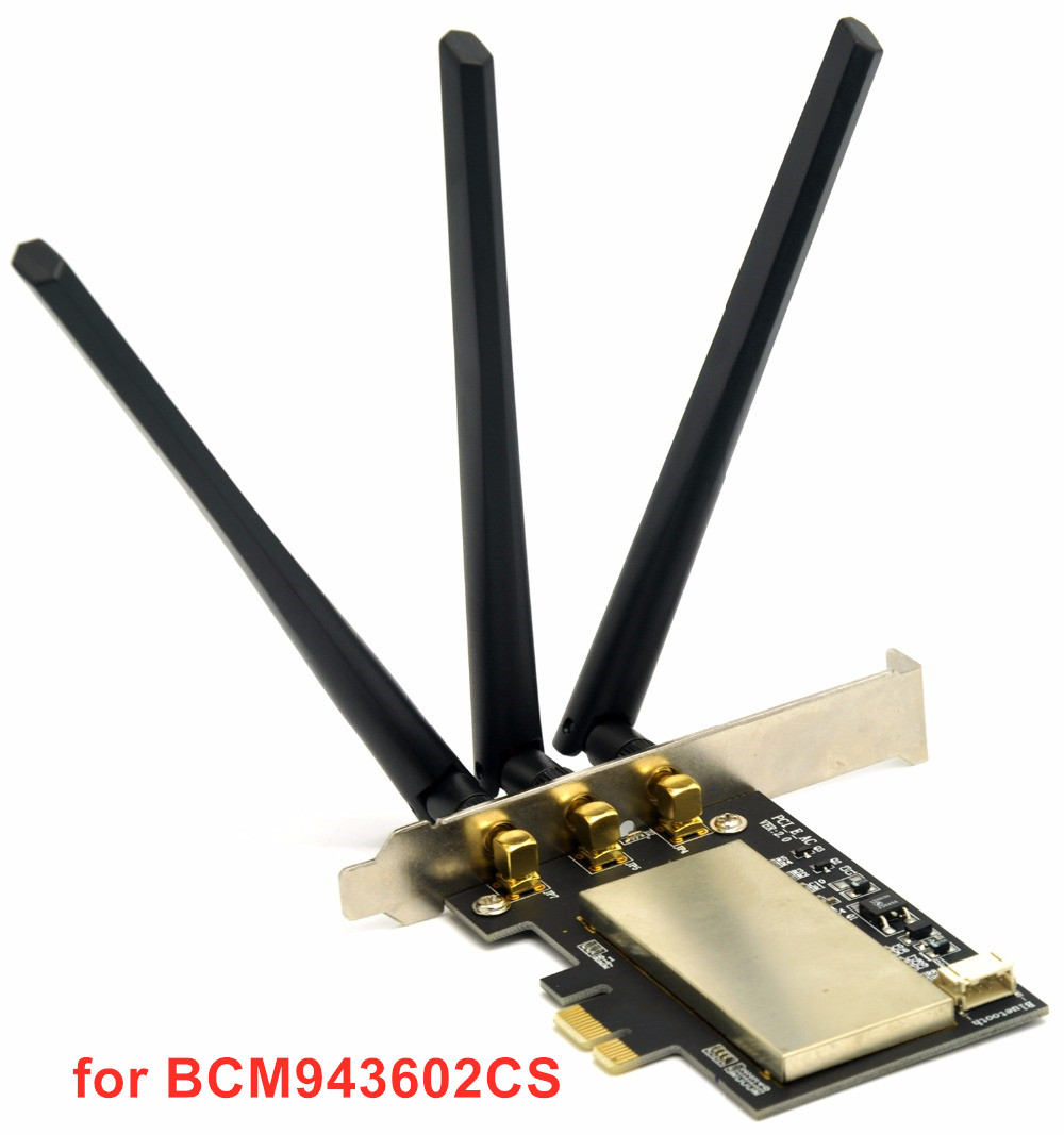 Ăng Ten Cho Pc / Hacktosh Bcm94360Cs2 Bcm943602Cs Wifi + Bluetooth 4.0 Sang Pci-E X1