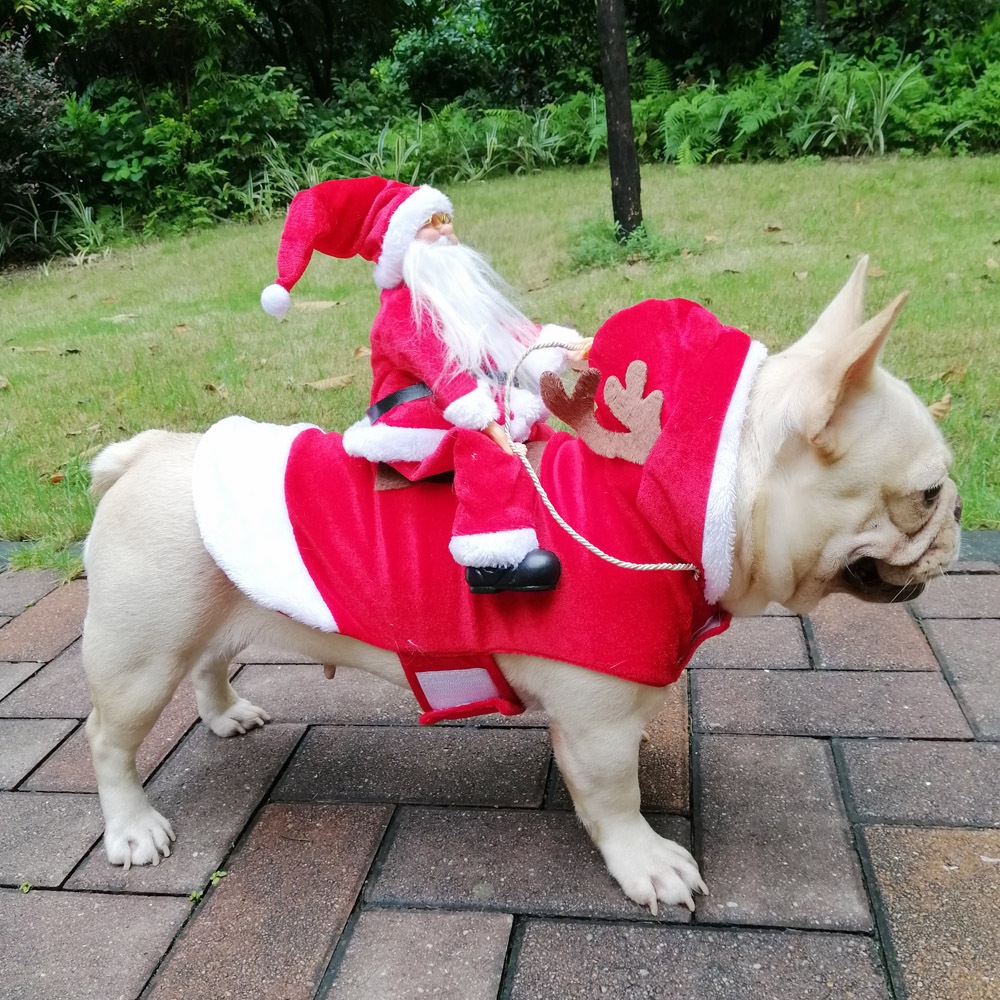 Thú cưng Quần áo Giáng sinh cho Chó lớn Nhỏ Trang phục Ông già Noel Cưỡi Quần áo Mèo Giáng sinh