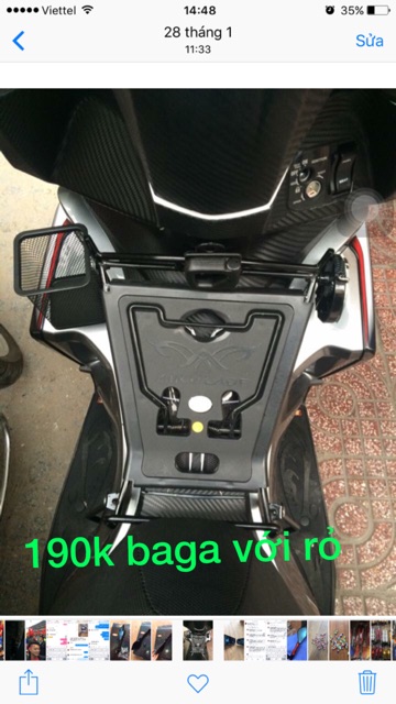 Combo baga nhựa đen+rỏ xe air blade 2013-2019