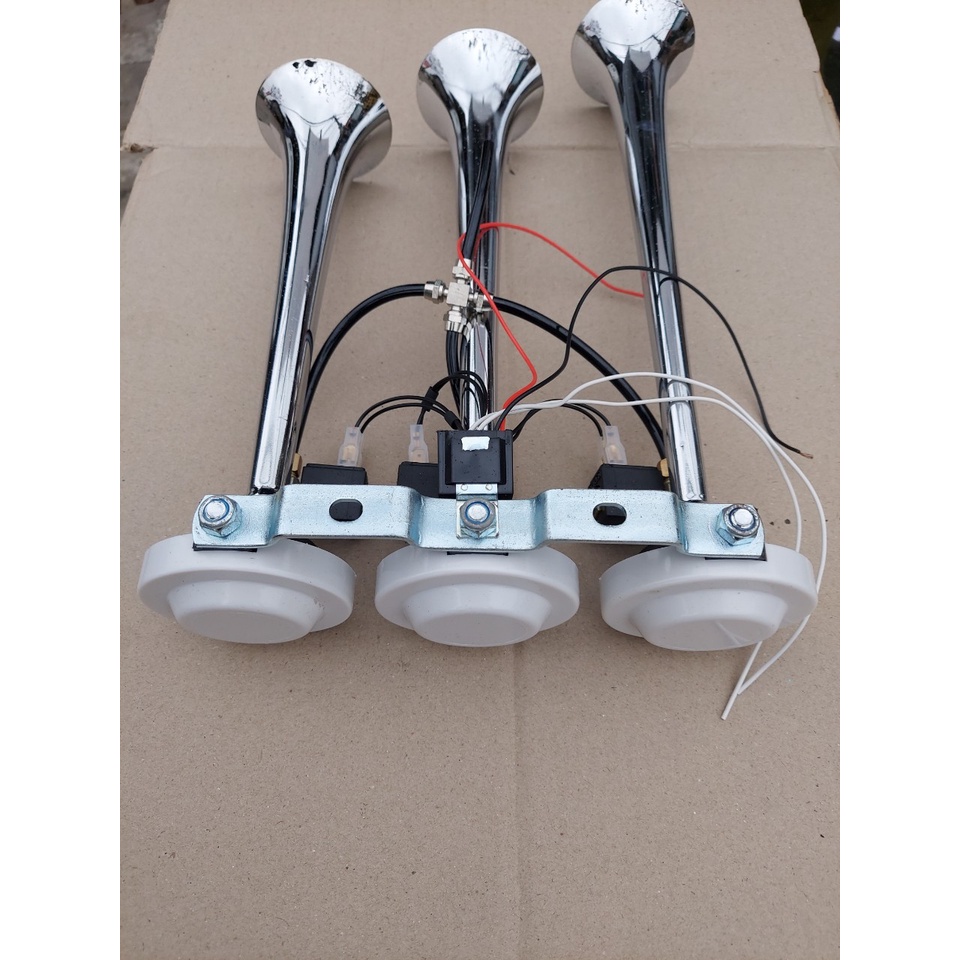 Còi hơi 3 loa âm thanh khủng, còi hơi 3 loa ngân điện 24v