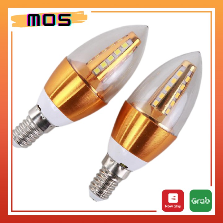Bóng led nến trang trí đèn trần ánh sáng vàng/trắng Mos Shop
