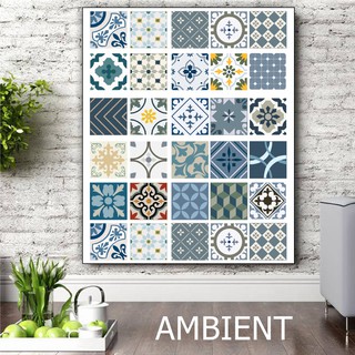 30 ô 20x20 decal gạch bông dán trang trí nhà cửa