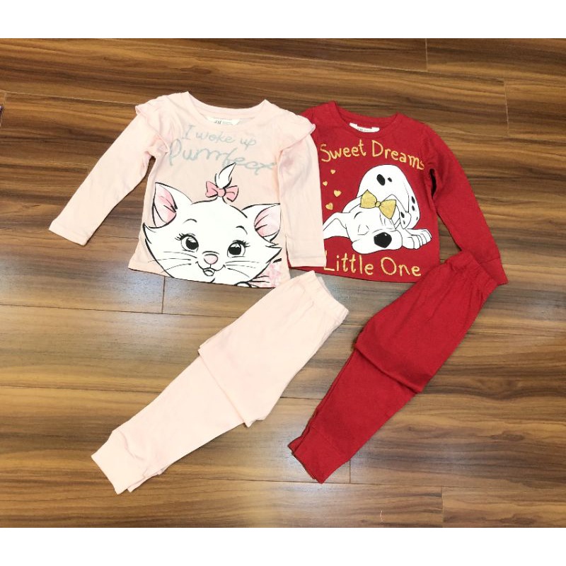 Bộ cotton dài tay HM chất đẹp cho bé gái 2-10t