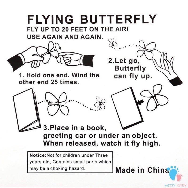 Đồ Chơi Con Bướm Bay Ma Thuật  kẹp sách Magic Flying Butterfly Toy Món Qùa Bất Ngờ Vui Nhộn