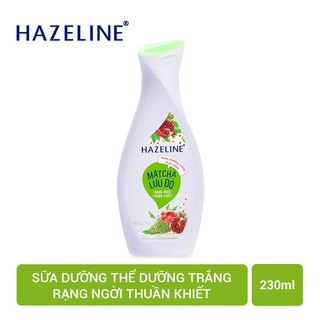 Sữa dưỡng thể Hazeline dưỡng trắng da Matcha-Lựu đỏ 230 ml
