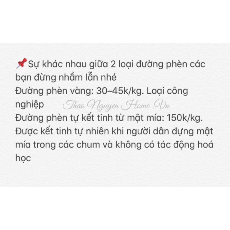 Đường phèn hảo hạng kết tinh tự  nhiên từ mật mía Chuẩn làng Găng hảo hạng