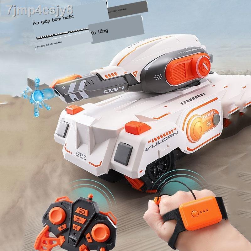 ☁◈7jmp4csjy8Cảm ứng cử chỉ xe tăng điều khiển từ xa bằng điện dành cho trẻ em có thể phóng bom nước để chống lại s