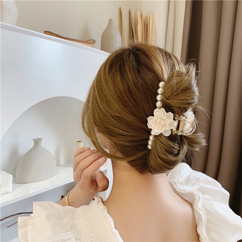 Kẹp Tóc Hình Hoa Đính Ngọc Trai Chống Trượt Thời Trang Cho Nữ