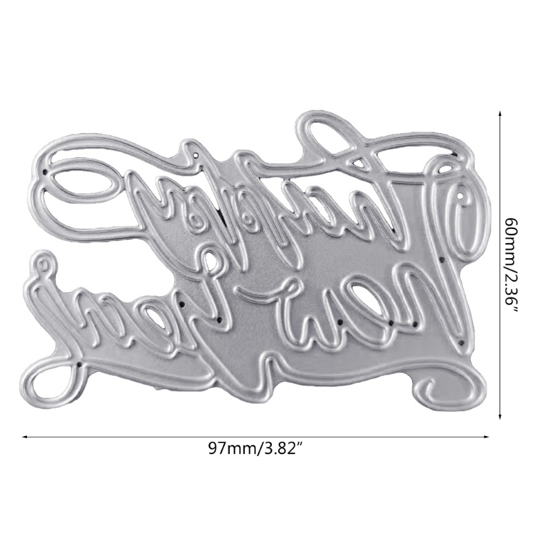 Khuôn cắt giấy làm từ kim loại hình chúc mừng năm mới trang trí scrapbook