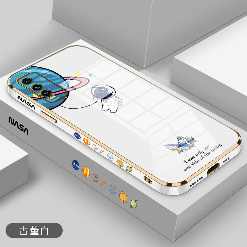 Ốp Điện Thoại Mềm Mạ Điện Họa Tiết Cá Mập/Phi Hành Gia Cho Vivo v15 s1 y30 y50 y30i y97