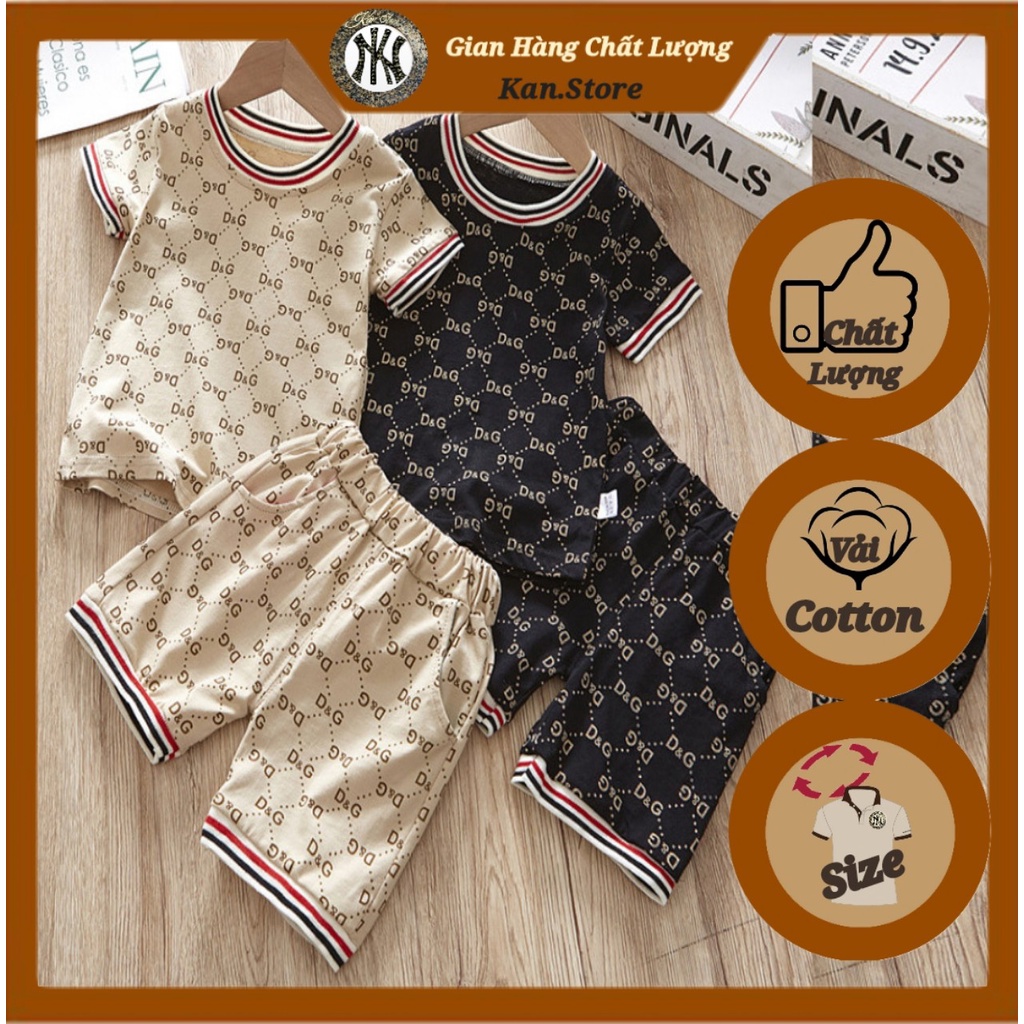 Quần áo trẻ em D.G cộc tay cho bé trai, bé gái từ 2 - 8 tuổi, Vải Cotton thoáng mát thời trang cá tính.