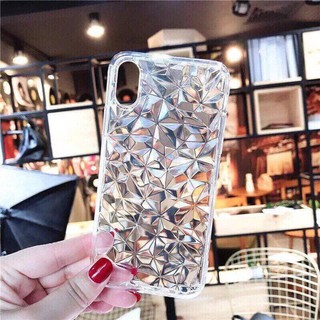 Ốp Silicon Trắng Kim Cương 3D trong suốt cho Samsung A7/A8/A9/A50