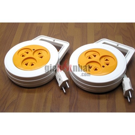 Ổ cắm điện tròn 3 lỗ - 5m - dây rút tiện lợi