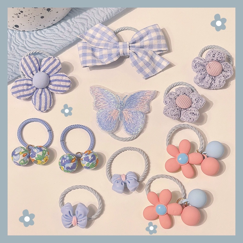 Dây Buộc Tóc Cao Su Co Giãn Đính Nơ Dễ Thương Cho Bé Gái