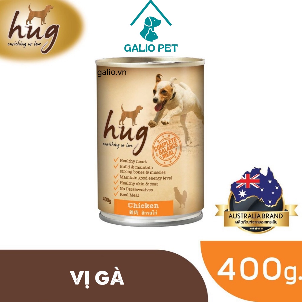Pate Chó Hug Enriching Ur Love vị Gà, lon 400g [All Stages]