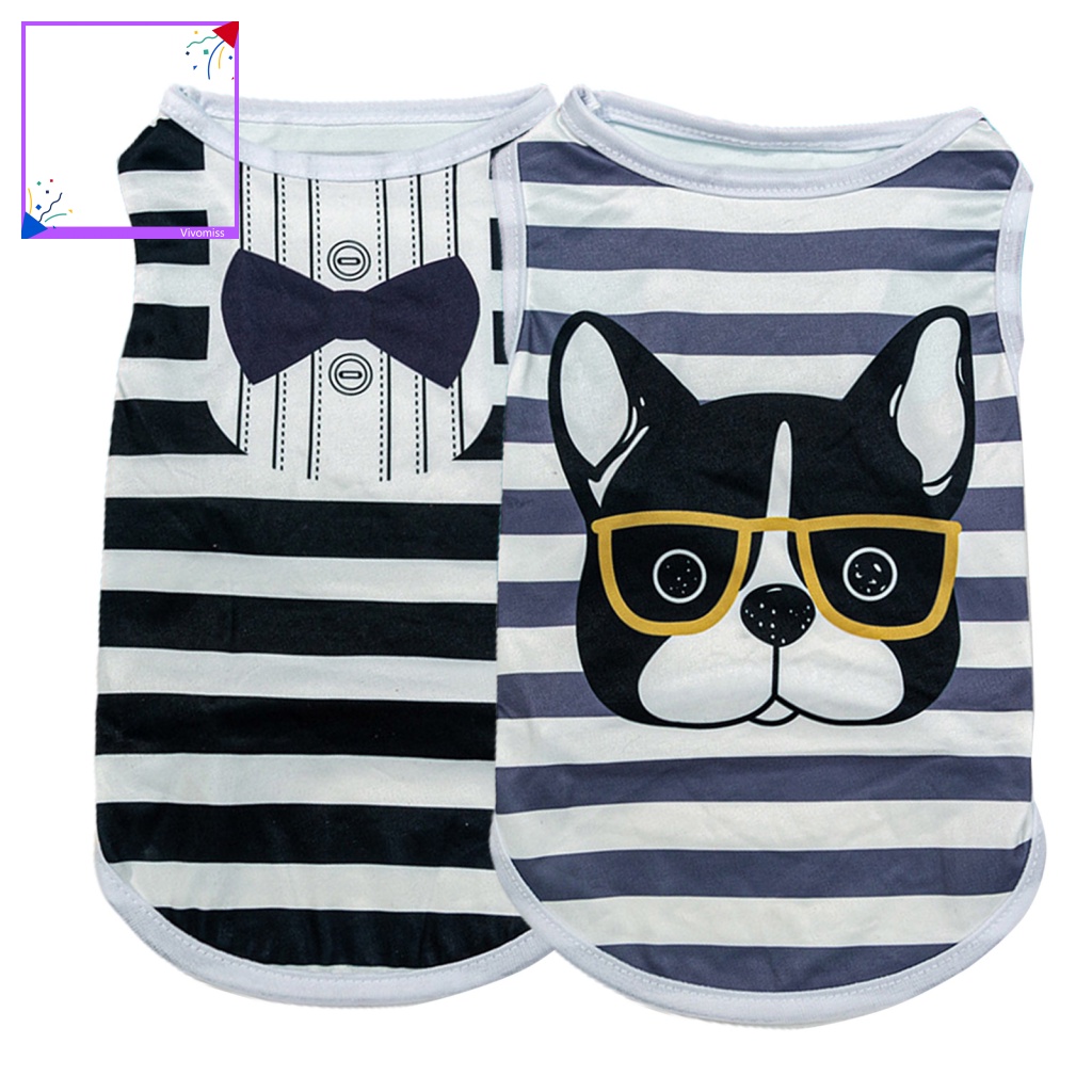 Bộ Đồ Ngủ Pijama Vải Mềm Họa Tiết Kẻ Sọc Cho Thú Cưng