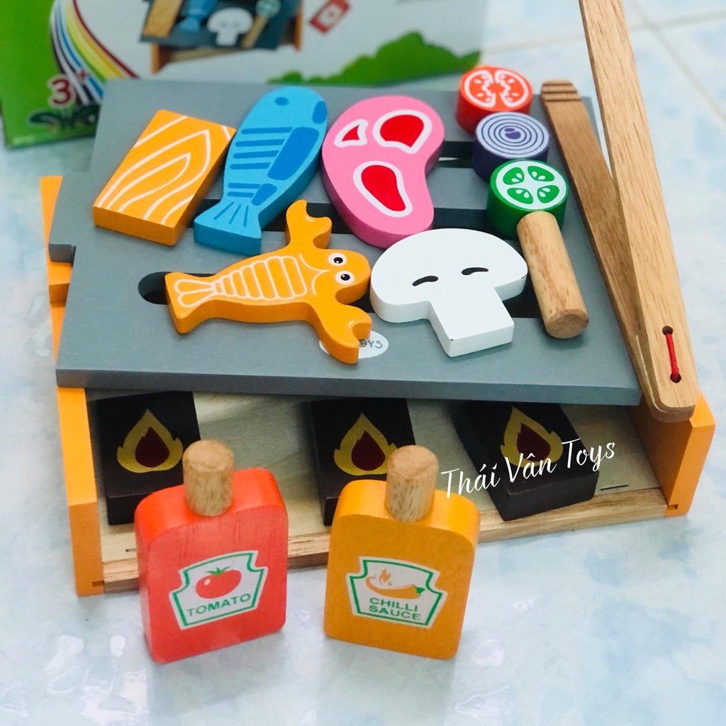 Đồ chơi nấu ăn bằng gỗ | Bộ bếp nướng đồ chơi việt nam