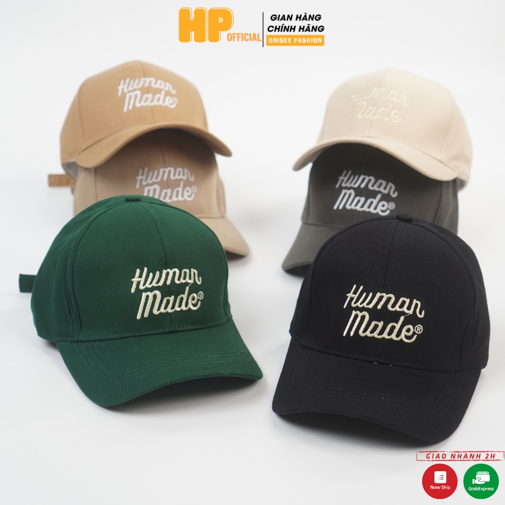 Mũ lưỡi trai ❤️ Nón kết thêu chữ Human Made chất kaki cao cấp form unisex nam nữ N61 - Happy Style