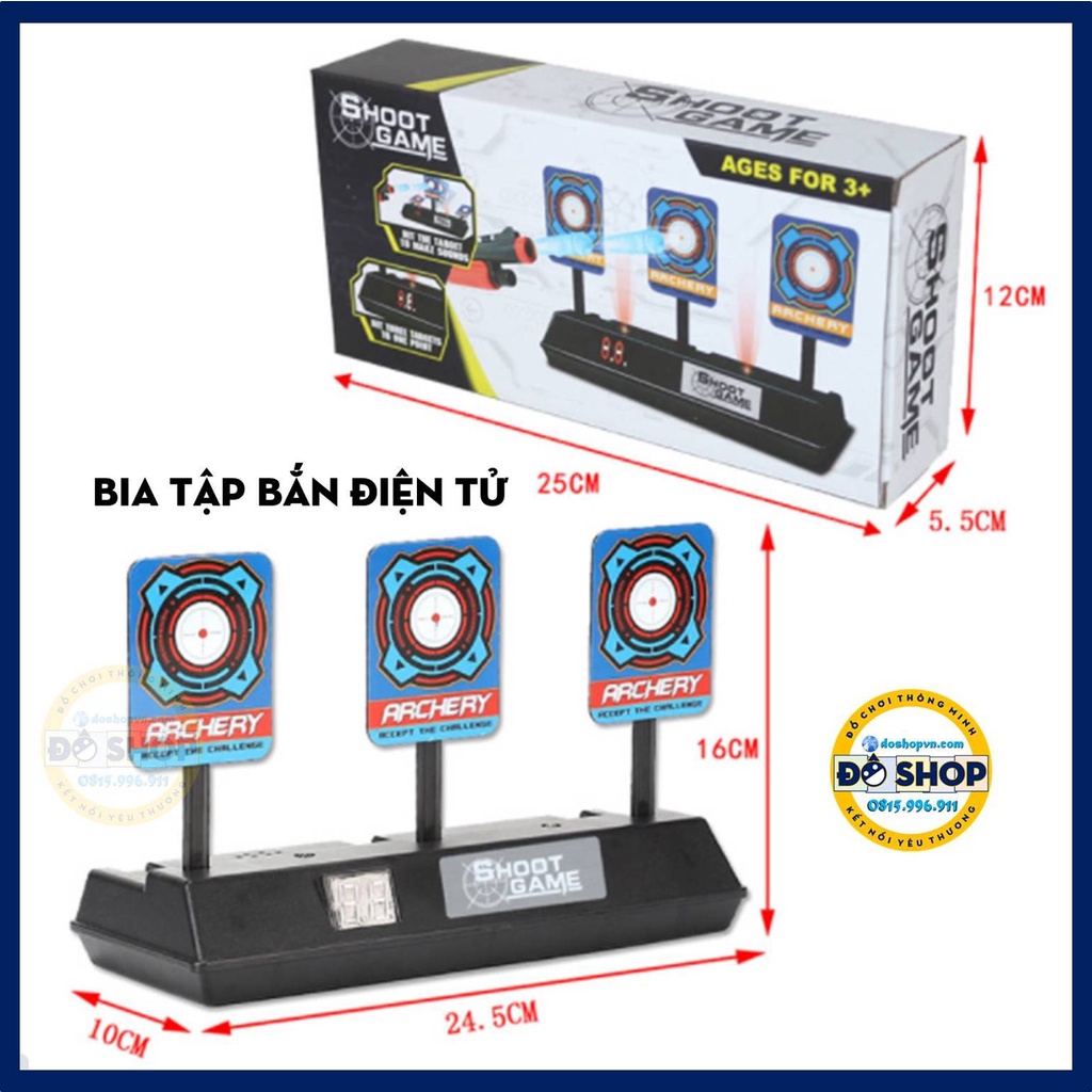 Bia Tập Bắn Điện Tử Tự Động Hồi Mục Tiêu – Phụ Kiện Đồ Chơi Nerf (Tặng Kèm Pin)