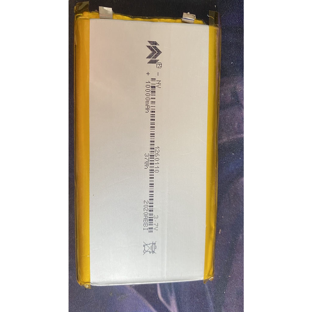 Pin sạc Lithium Polymer LiPo 3.7V 10000mAh 1260100-1260110 37Wh chế pin sạc dự phòng có mạch bảo vệ