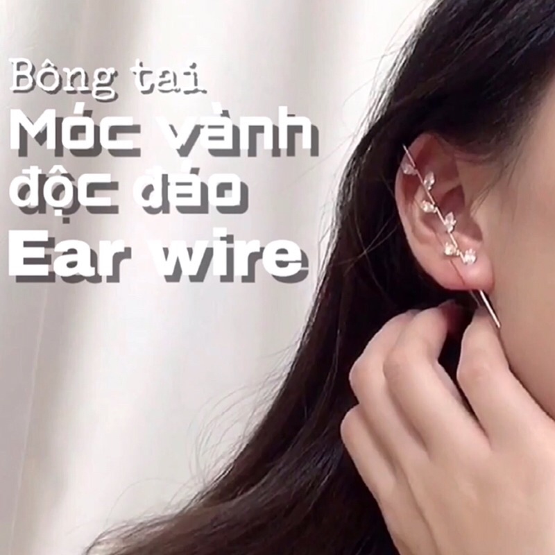 Bông tai móc vành xiêng ear wire imo.sg cá tính sang xịn phong cách hàn