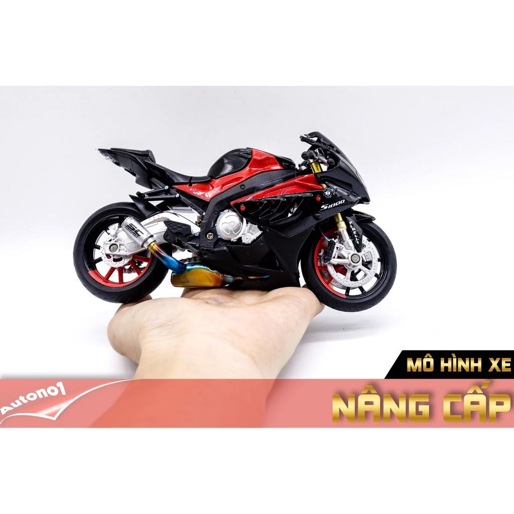 MÔ HÌNH XE BMW S1000RR BLACK RED - ĐỘ PÔ SC AUTONO1 D136