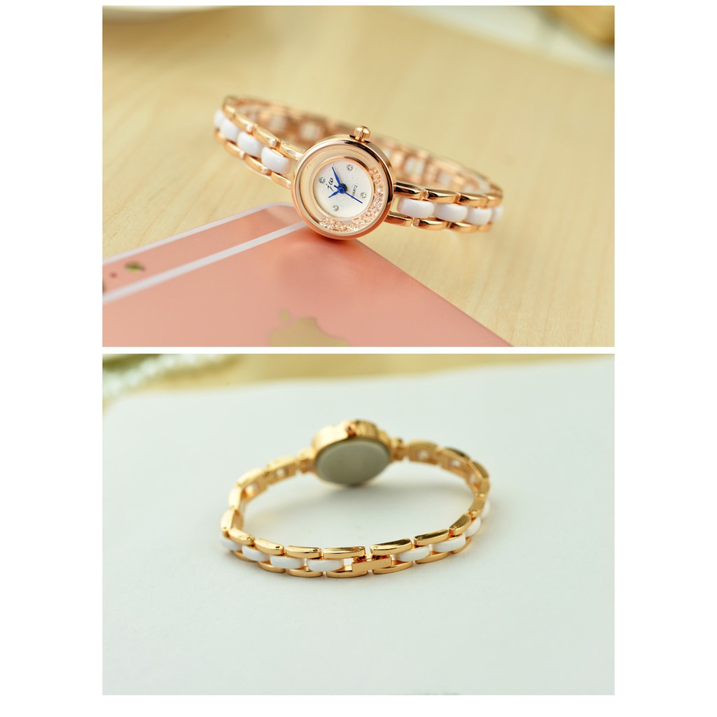 [ xả kho ] Đồng hồ nữ Jw 70255 dây đá sứ mặt tròn viên đá chạy
