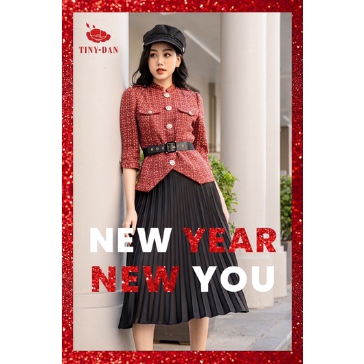 Áo dạ tweed đỏ