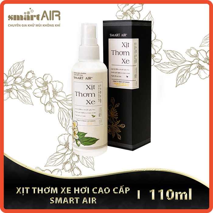 Tinh dầu xịt thơm xe cao cấp SMART AIR 110ml - Hương thơm lâu, thoải mái, thư giãn, phù hợp mọi loại ô tô, xe hơi