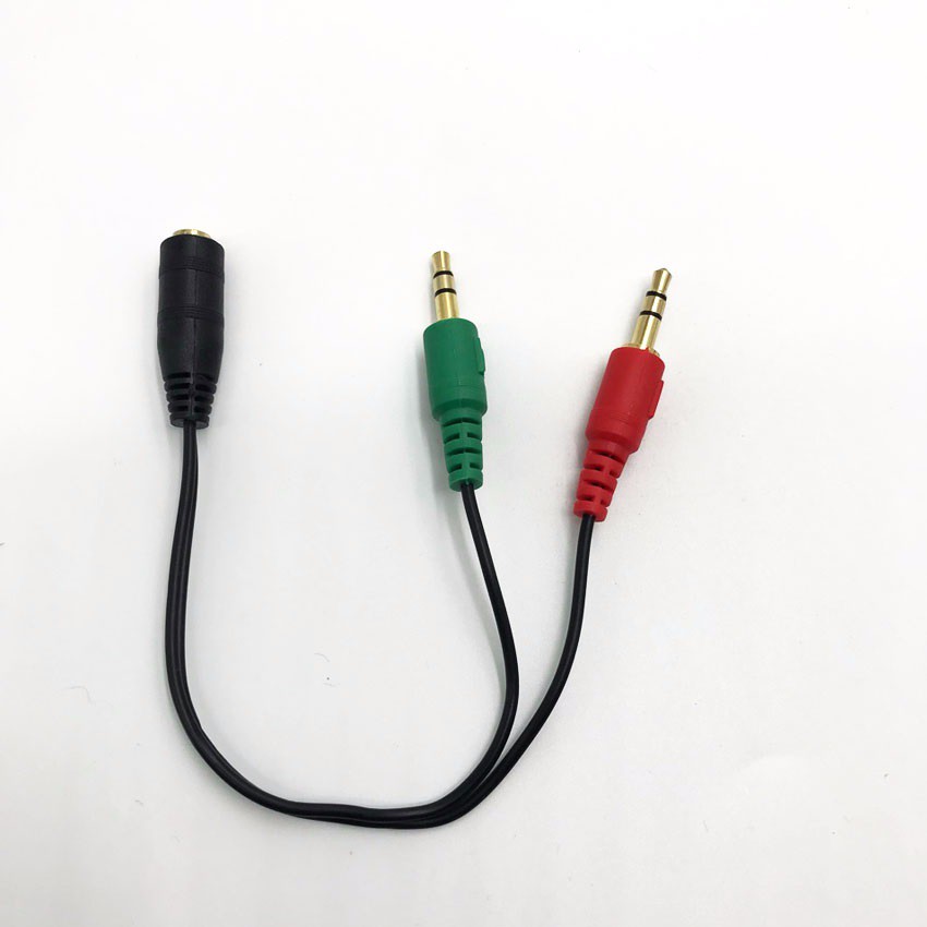 CÁP GỘP AUDIO VÀ MICRO 2 JACK 3.5MM CHÂN CẮM SANG 1 JACK 3.5MM