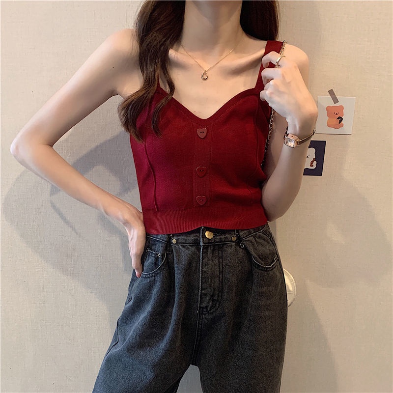 Áo hai dây dệt kim plus size thời trang mùa hè cho nữ