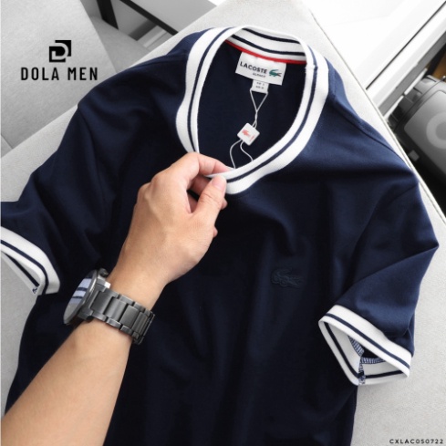 Áo Thun Nam Cổ Tròn, Áo Phông Viền Cổ LACOSTE BASIC FRANCE SlimFit Xuất Xịn Vải Cao Cấp