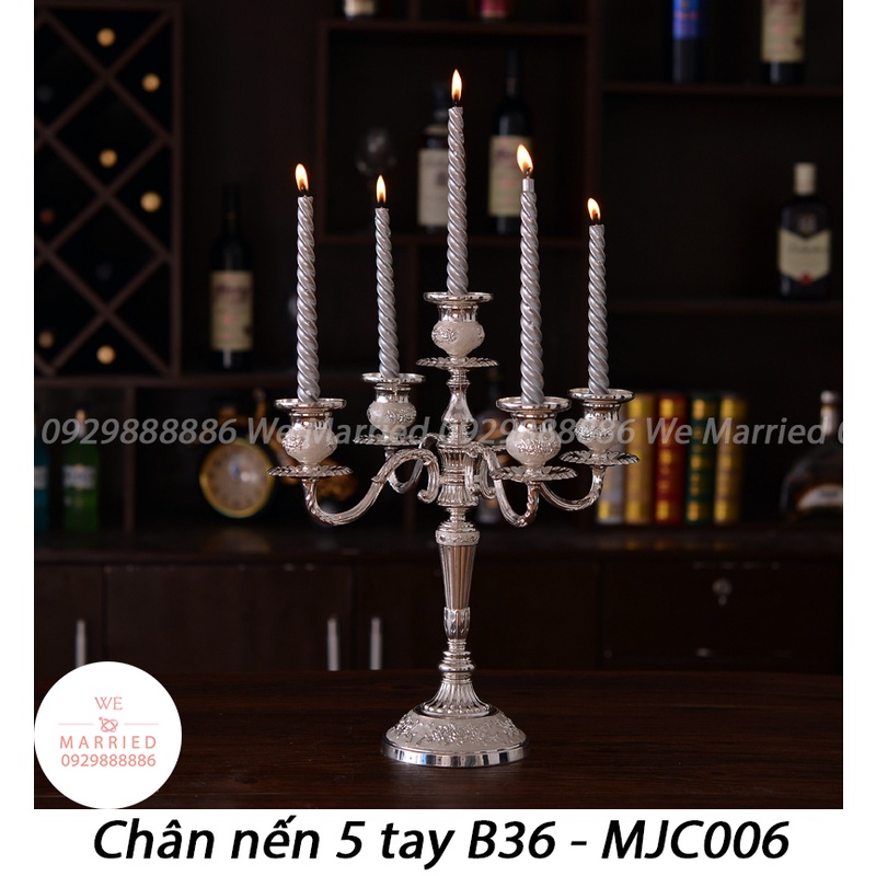 Chân Nến 5 Tay 36cm Phong Cách Hoàng Gia