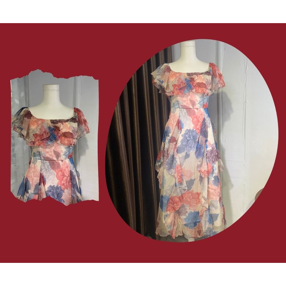 Đầm Maxi, Đầm Hoa Nhí, Đầm Dự Tiệc, Thiết Kế Trang Trí Bèo Toàn Thân, Thời Trang, Trẻ Trung, Sành Điệu - Phù Hợp Đi Biển