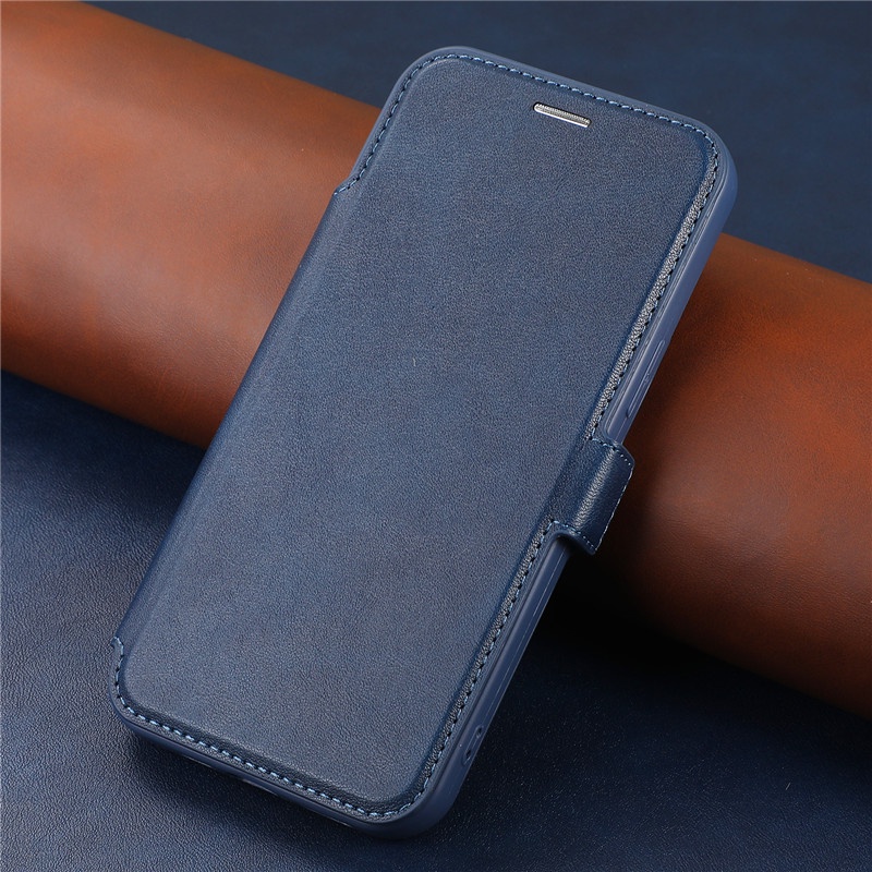 Bao Da Điện Thoại Nắp Lật Khóa Từ Tính Có Ngăn Đựng Thẻ Bảo Vệ Camera Cho IPhone 13 14Pro Max