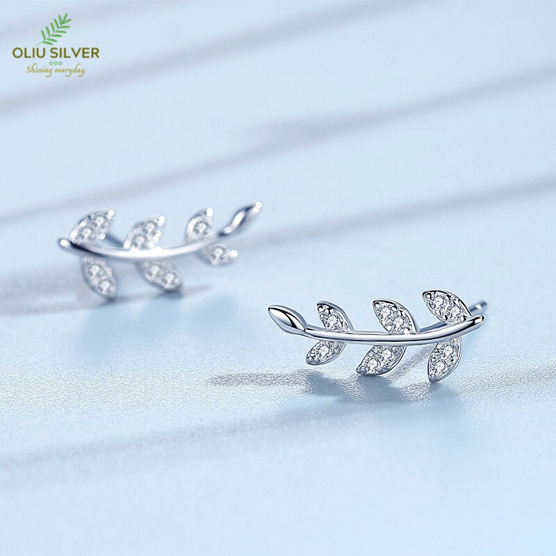 Bông Tai Bạc S925 Chiếc Lá Pendant Leaf Dễ Thương | Khuyên Tai Nữ Trang Sức Bạc Thời Trang