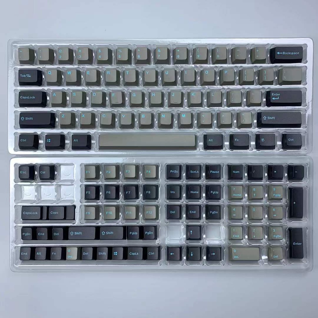 Keycap Graphite Green màu xanh than chì | Cấu hình OEM PBT Keycaps 123 phím phù hợp với bàn phím cơ 64/84/104