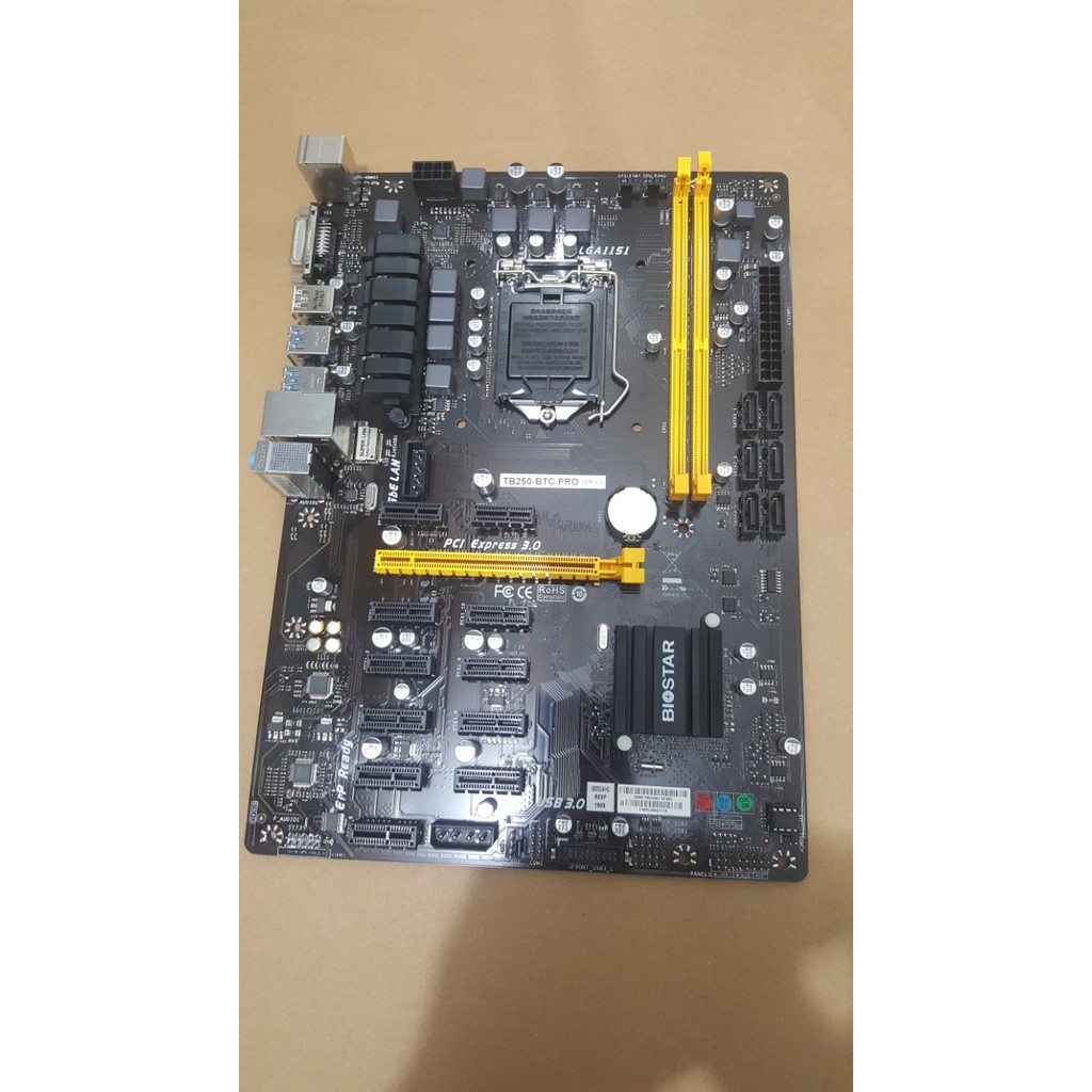 Bo mạch chủ BIOSTAR TB250-BTC, BTC+, Pro chuyên cày coin, máy văn phòng,hàng qua sử dụng - Hàng Chín